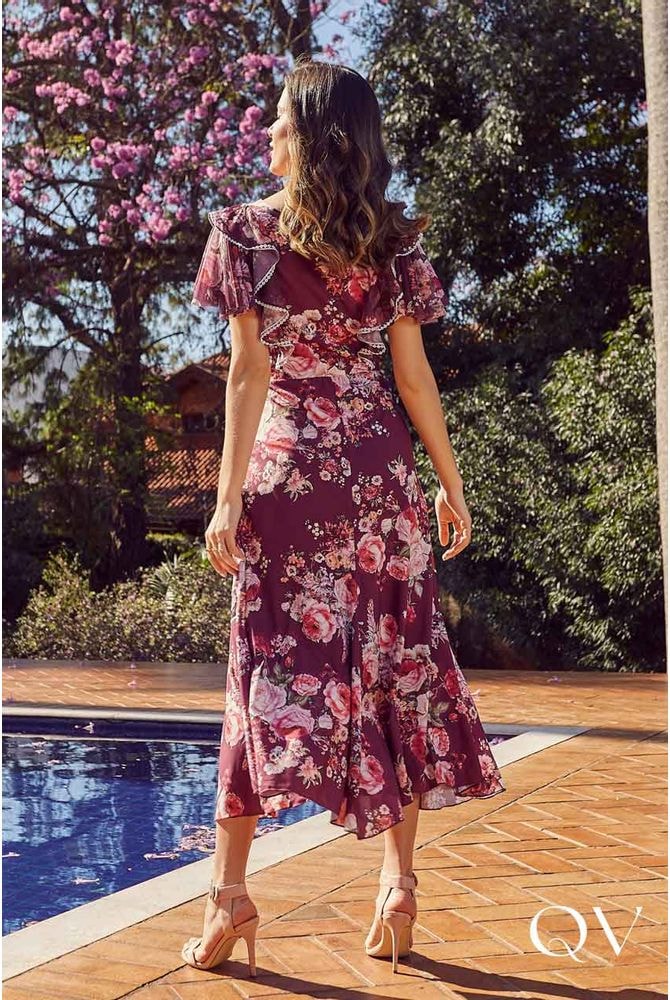 Vestido hot sale floral marsala