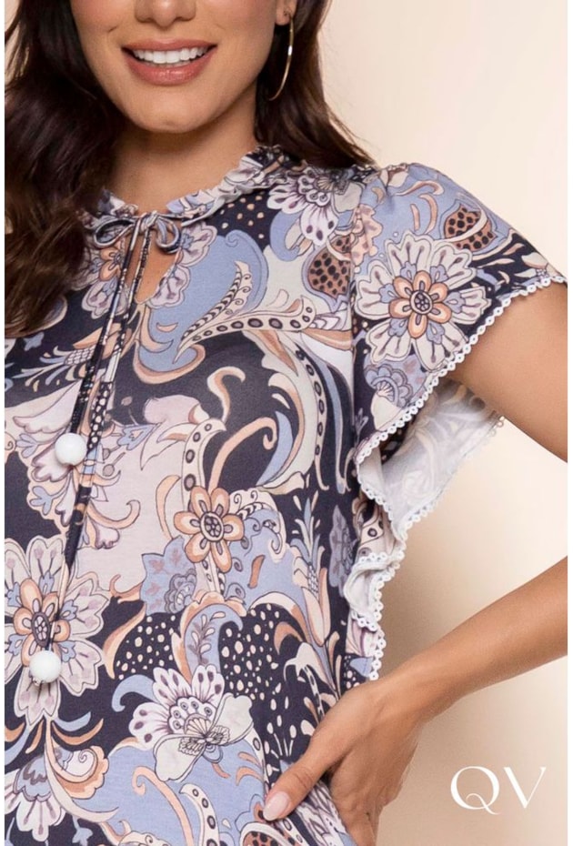 VESTIDO MAXI MIDI TRÊS MARIAS FLORAL AZUL - LEKAZIS VESTIDO MAXI MIDI TRÊS MARIAS FLORAL AZUL - LEKAZIS