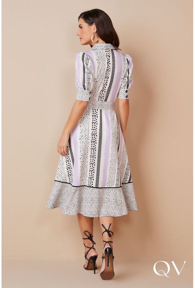 VESTIDO MIDI COM FAIXA ESTAMPADO - TITANIUM JEANS VESTIDO MIDI COM FAIXA ESTAMPADO - TITANIUM JEANS