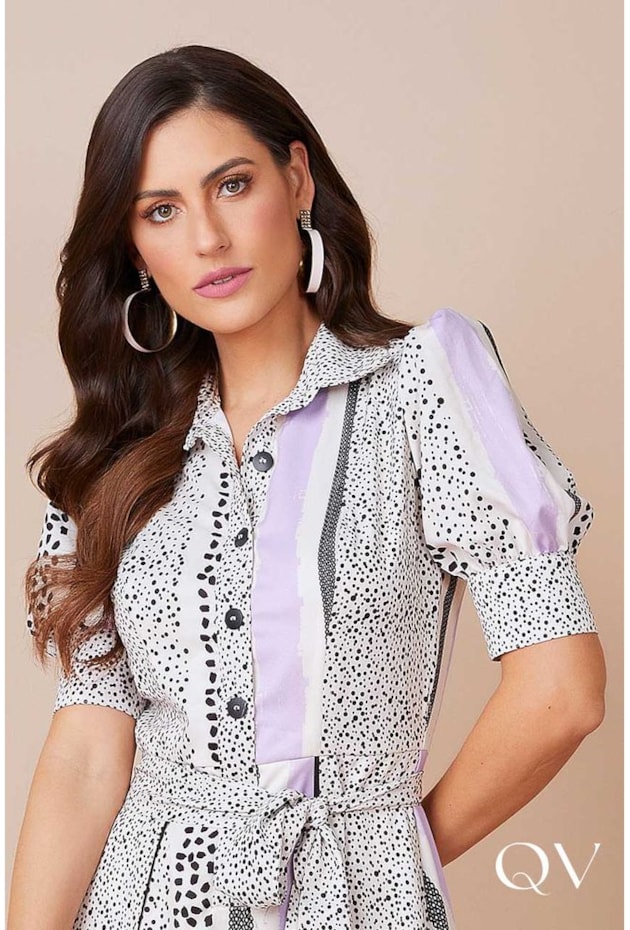 VESTIDO MIDI COM FAIXA ESTAMPADO - TITANIUM JEANS VESTIDO MIDI COM FAIXA ESTAMPADO - TITANIUM JEANS