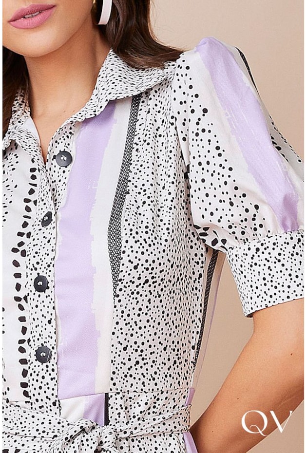 VESTIDO MIDI COM FAIXA ESTAMPADO - TITANIUM JEANS VESTIDO MIDI COM FAIXA ESTAMPADO - TITANIUM JEANS