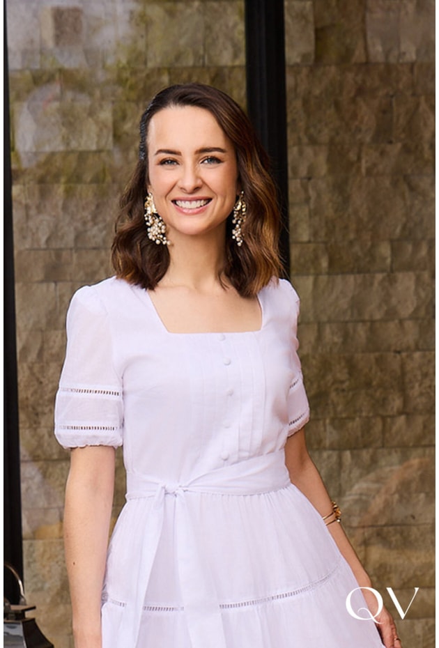 VESTIDO MIDI EM COTTON BRANCO - JANY PIM