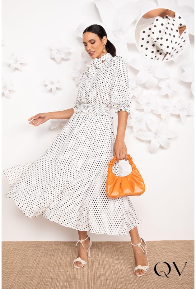 VESTIDO MIDI EM POÁS CRU - LEKAZIS VESTIDO MIDI EM POÁS CRU - LEKAZIS