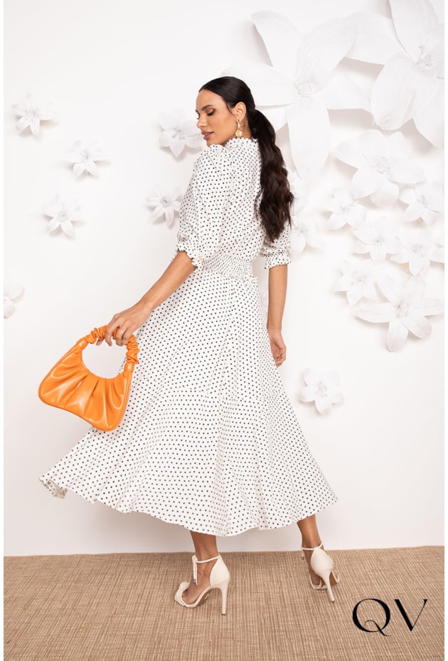 VESTIDO MIDI EM POÁS CRU - LEKAZIS VESTIDO MIDI EM POÁS CRU - LEKAZIS