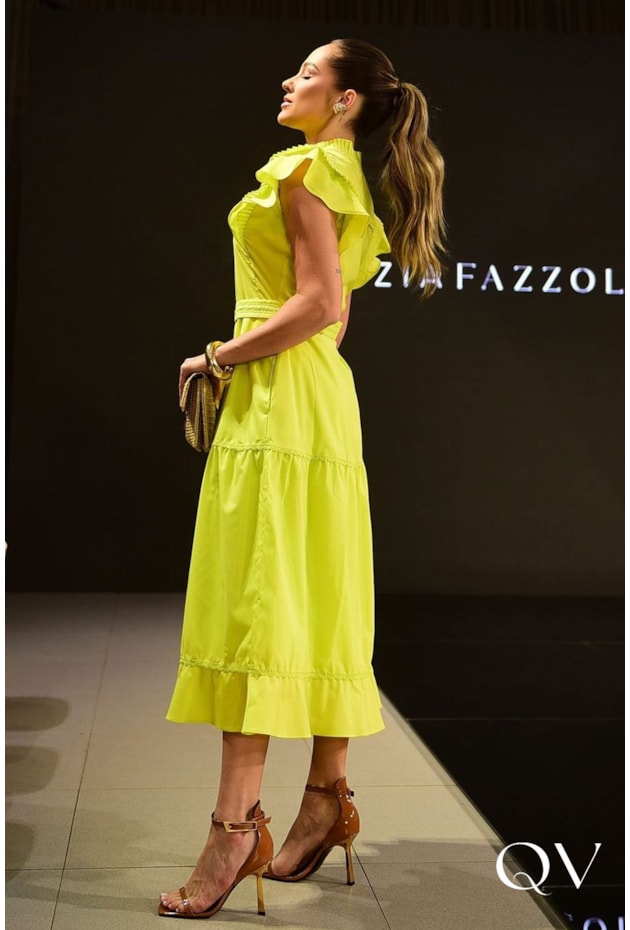 VESTIDO MIDI EM TRICOLINE LIMA - LUZIA FAZZOLLI