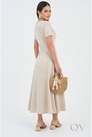 VESTIDO MIDI EVASÊ EM MALHA CRU - VIA TOLENTINO