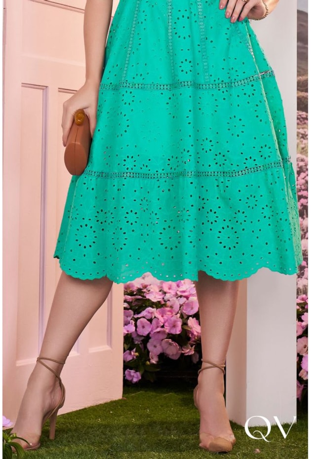 VESTIDO MIDI LAISE MANGA PRINCESA VERDE - FASCÍNIUS