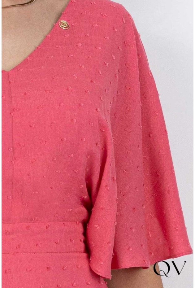 VESTIDO MIDI PIPOQUINHA GOIABA - VIA TOLENTINO VESTIDO MIDI PIPOQUINHA GOIABA - VIA TOLENTINO