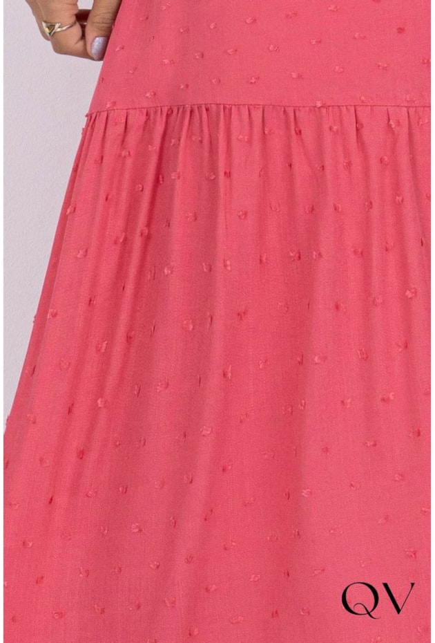 VESTIDO MIDI PIPOQUINHA GOIABA - VIA TOLENTINO VESTIDO MIDI PIPOQUINHA GOIABA - VIA TOLENTINO