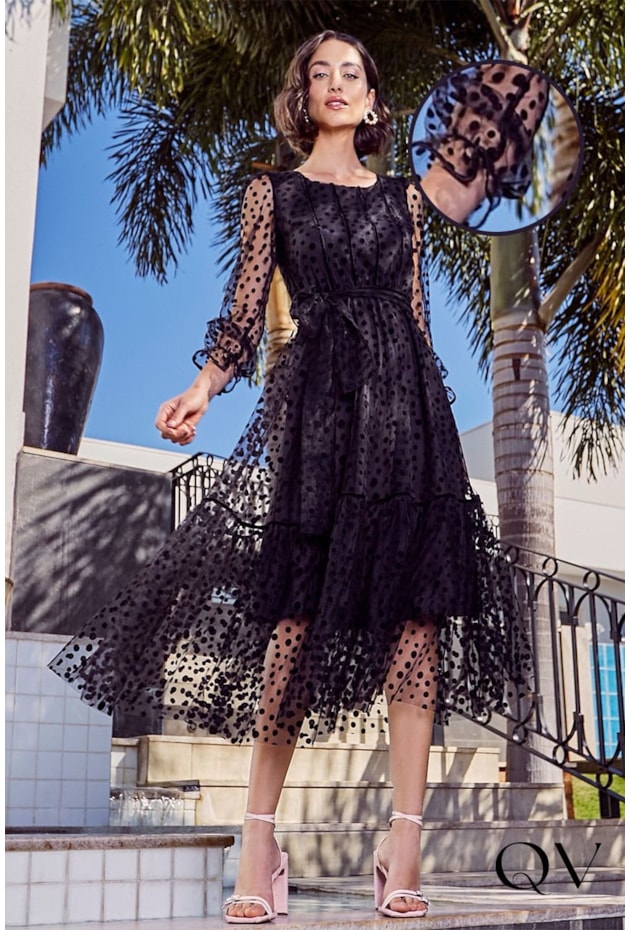 Moda Evangelica Vestido Preto 2019 Vestido Evasê No Crepe Duna