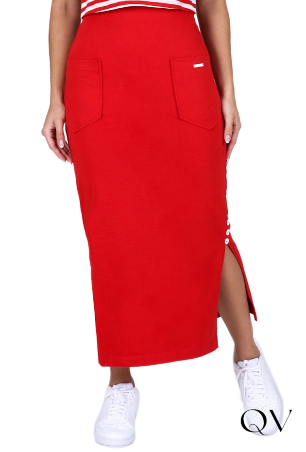 VESTIDO MIX DE MALHAS VERMELHO - HAPUK