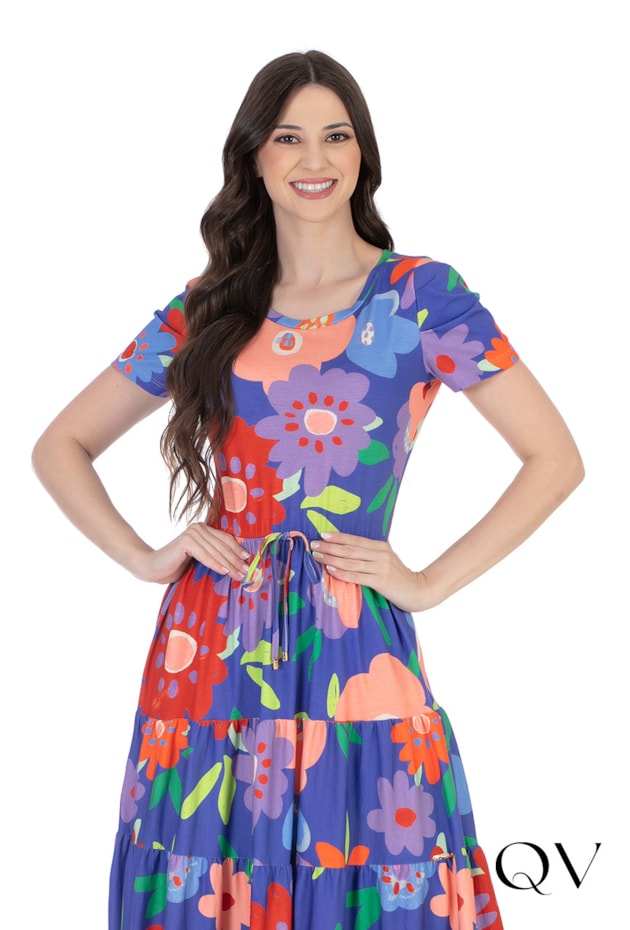 VESTIDO MIX ESTAMPAS FLORAL VERMELHO - HAPUK