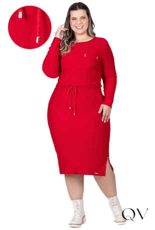 VESTIDO MOLETINHO AMARRAÇÃO VERMELHO - HAPUK