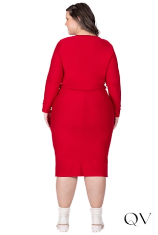 VESTIDO MOLETINHO AMARRAÇÃO VERMELHO - HAPUK