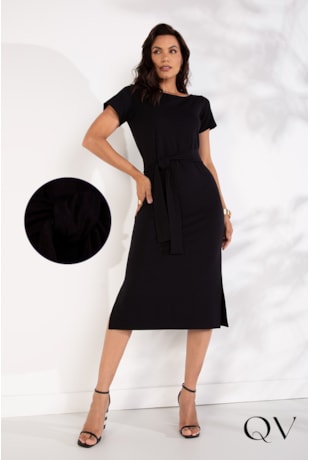 VESTIDO MOLETINHO BASIC PRETO - LEKAZIS