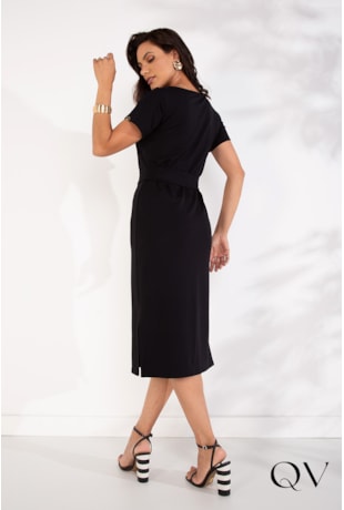 VESTIDO MOLETINHO BASIC PRETO - LEKAZIS