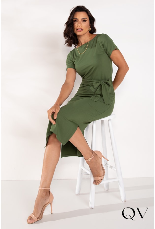 VESTIDO MOLETINHO BASIC VERDE - LEKAZIS VESTIDO MOLETINHO BASIC VERDE - LEKAZIS