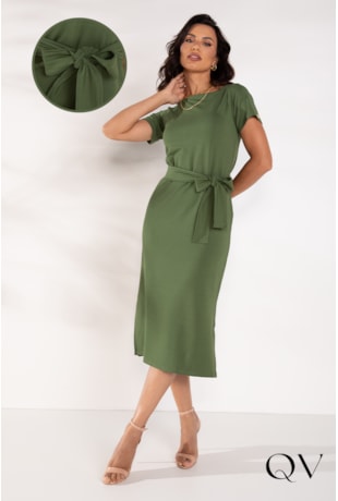 VESTIDO MOLETINHO BASIC VERDE - LEKAZIS