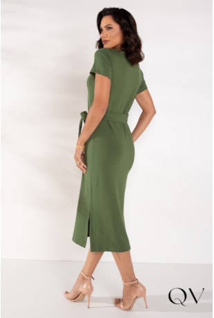 VESTIDO MOLETINHO BASIC VERDE - LEKAZIS