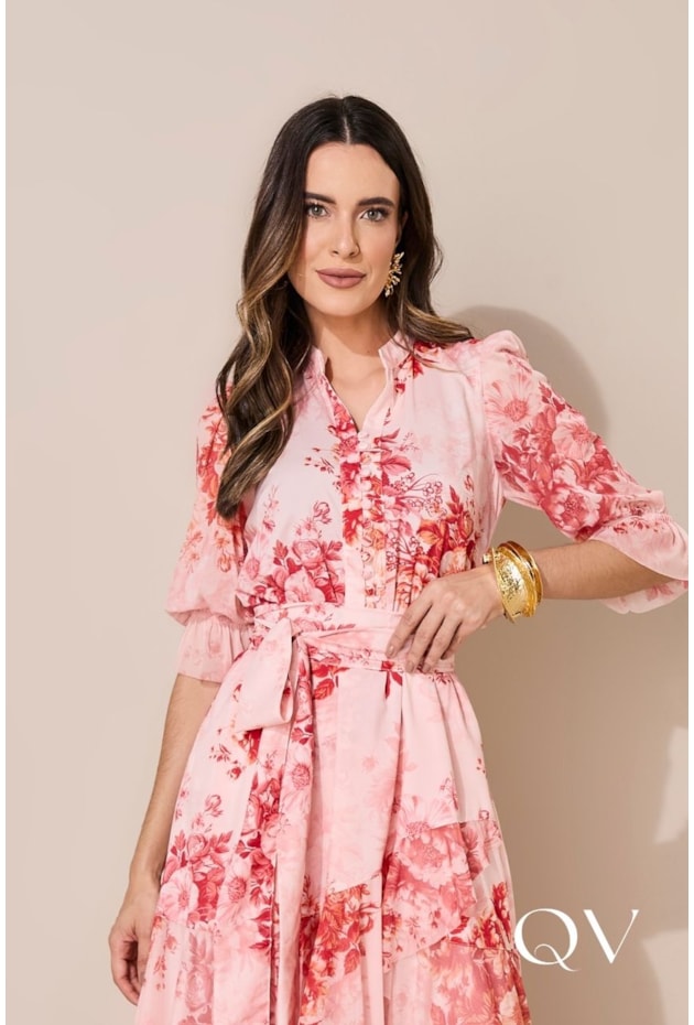 VESTIDO MULLET EM TOQUE DE SEDA FLORAL - JANY PIM