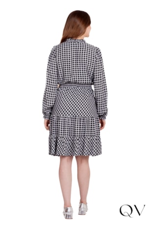 VESTIDO PLANO ESTAMPADO CINZA - HAPUK