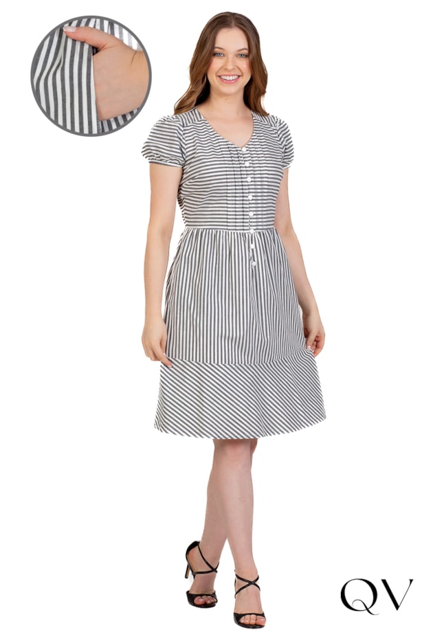 VESTIDO PLANO LISTRADO VICHY PRETO - HAPUK VESTIDO PLANO LISTRADO VICHY PRETO - HAPUK