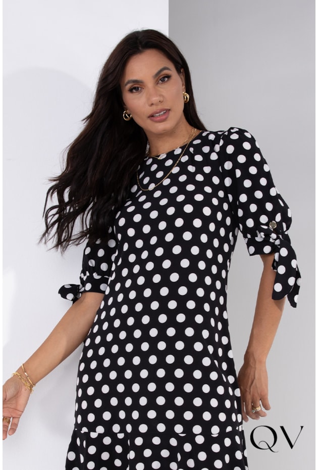 VESTIDO POÁ BARRADO PEPLUM PRETO - LEKAZIS VESTIDO POÁ BARRADO PEPLUM PRETO - LEKAZIS