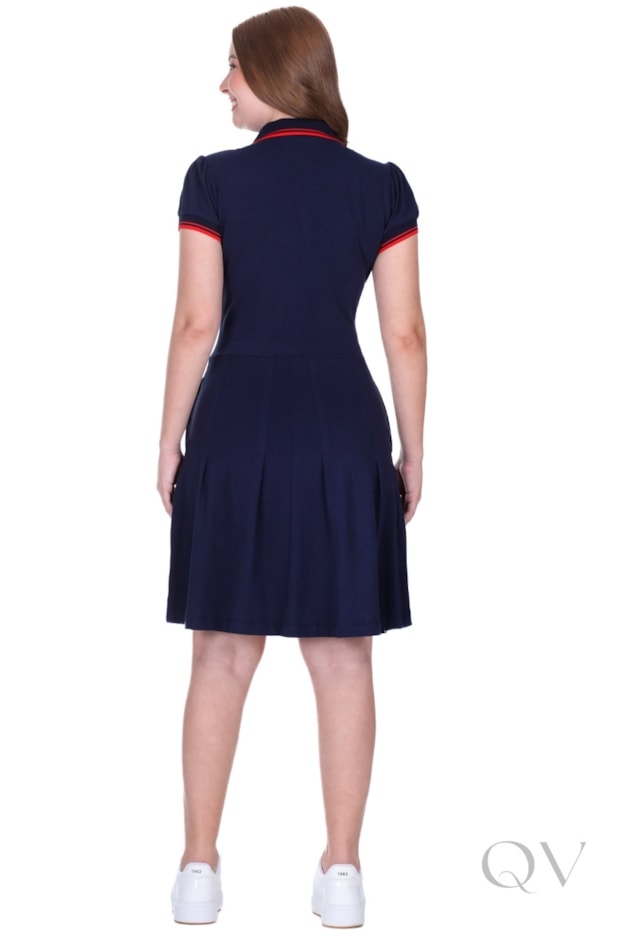 VESTIDO POLO CURTO EM MALHA COTTON AZUL MARINHO - HAPUK