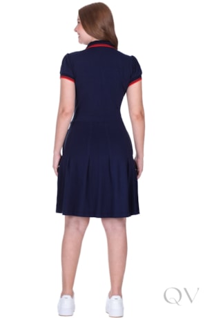 VESTIDO POLO CURTO EM MALHA COTTON AZUL MARINHO - HAPUK