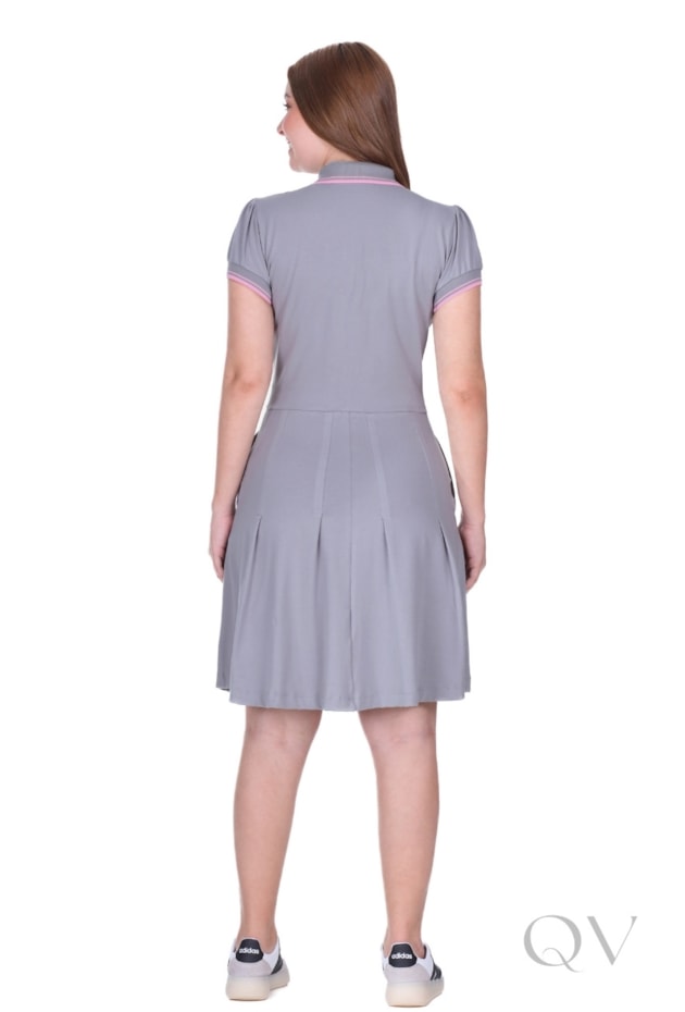 VESTIDO POLO CURTO EM MALHA COTTON CINZA - HAPUK