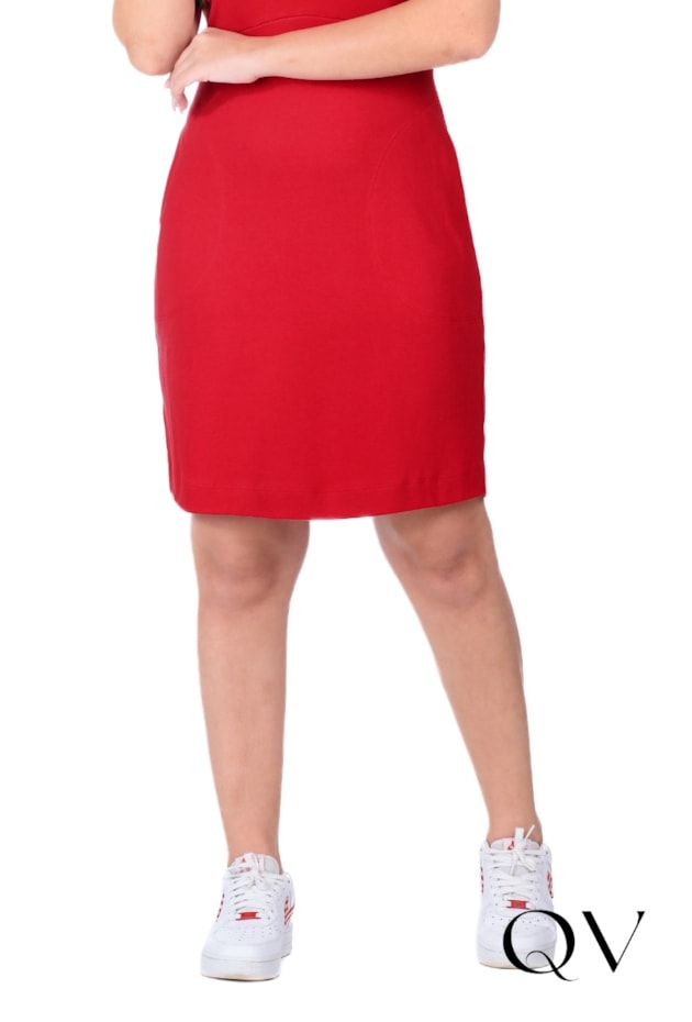 VESTIDO POLO EM MALHA SUEDINE VERMELHO - HAPUK