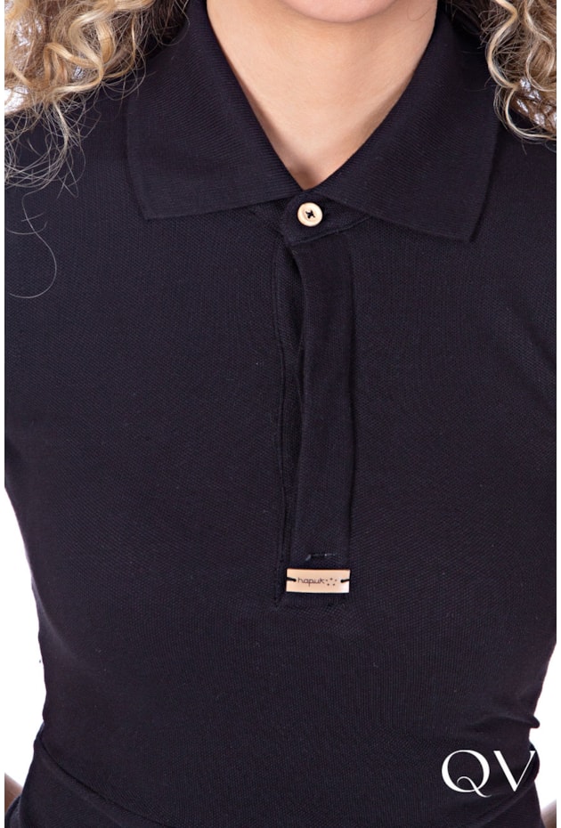 VESTIDO POLO MALHA PIQUET PRETO - HAPUK VESTIDO POLO MALHA PIQUET PRETO - HAPUK