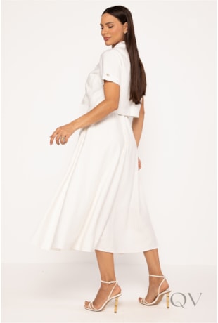 VESTIDO REGATA EM ALFAIATARIA EM VISCOSE RISCA DE GIZ OFF E CINZA - LEKAZIS