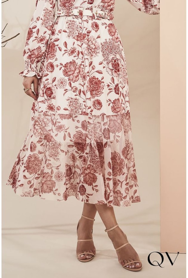 VESTIDO TOQUE DE SEDA E TULE FLORAL VERMELHO - JANY PIM VESTIDO TOQUE DE SEDA E TULE FLORAL VERMELHO - JANY PIM