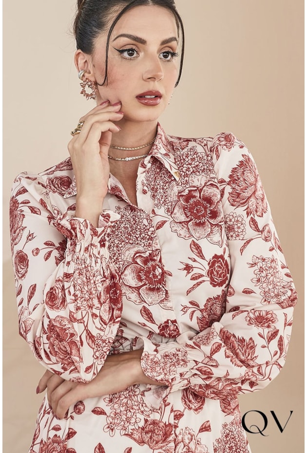 VESTIDO TOQUE DE SEDA E TULE FLORAL VERMELHO - JANY PIM VESTIDO TOQUE DE SEDA E TULE FLORAL VERMELHO - JANY PIM