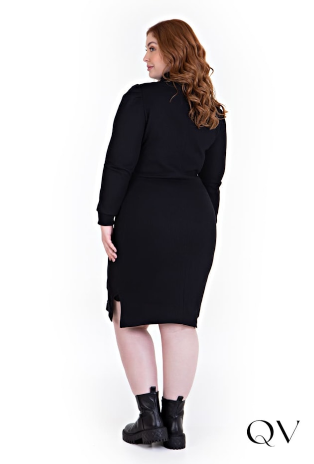 VESTIDO TRICÔ MALHA RIBANA PRETO - HAPUK VESTIDO TRICÔ MALHA RIBANA PRETO - HAPUK