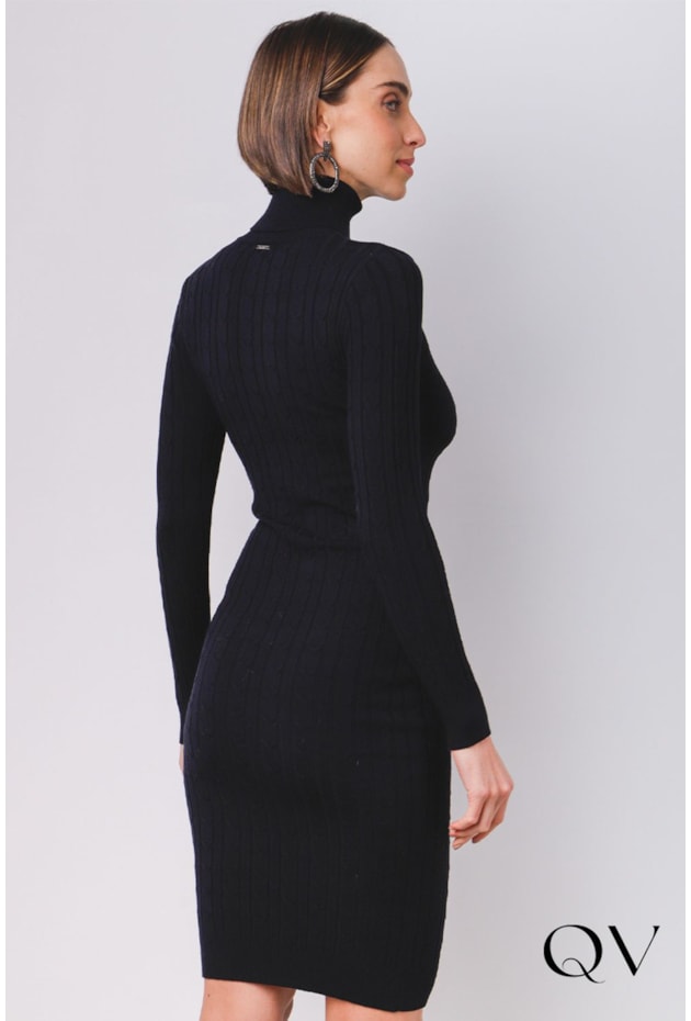 VESTIDO TRICOT GOLA ALTA PRETO - MAMÔ VESTIDO TRICOT GOLA ALTA PRETO - MAMÔ