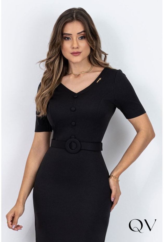 Saia Evangelica Bengaline Tubinho Com Cinto VESTIDO TUBINHO