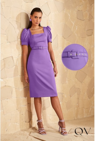 VESTIDO TUBINHO ALFAIATARIA ROXO - JANY PIM