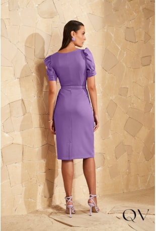 VESTIDO TUBINHO ALFAIATARIA ROXO - JANY PIM