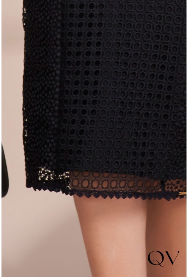 VESTIDO TUBINHO MIX DE GUIPIR PRETO - FASCÍNIUS VESTIDO TUBINHO MIX DE GUIPIR PRETO - FASCÍNIUS