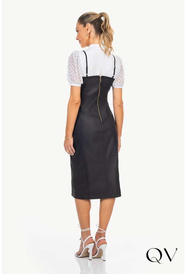 VESTIDO TUBINHO RESINADO PRETO - VIA TOLETNINO VESTIDO TUBINHO RESINADO PRETO - VIA TOLETNINO