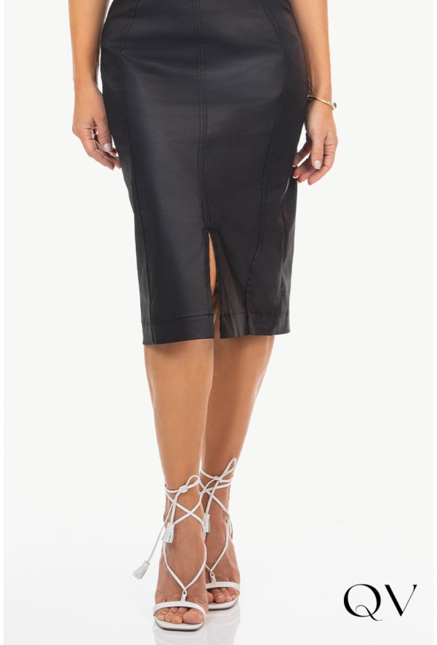 VESTIDO TUBINHO RESINADO PRETO - VIA TOLETNINO VESTIDO TUBINHO RESINADO PRETO - VIA TOLETNINO