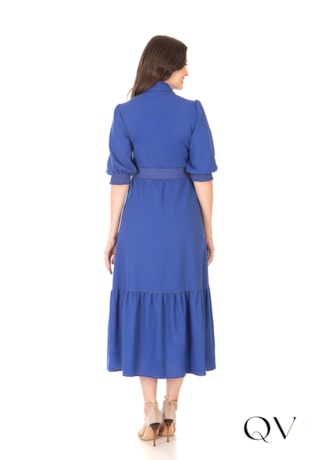 VESTIDO VISCOLINHO AZUL ROYAL - HAPUK