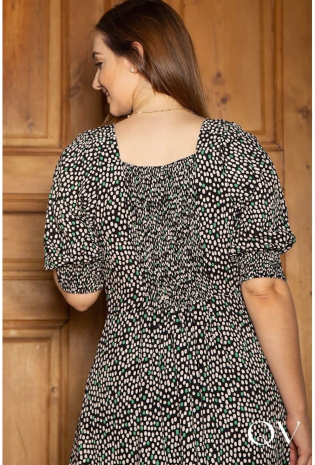 VESTIDO VISCOLINHO POÁ LASTEX NAS COSTAS PRETO - VALENTINA SIRRAH VESTIDO VISCOLINHO POÁ LASTEX NAS COSTAS PRETO - VALENTINA SIRRAH