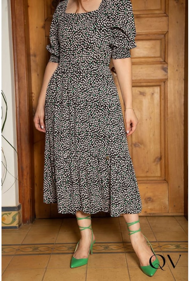 VESTIDO VISCOLINHO POÁ LASTEX NAS COSTAS PRETO - VALENTINA SIRRAH VESTIDO VISCOLINHO POÁ LASTEX NAS COSTAS PRETO - VALENTINA SIRRAH