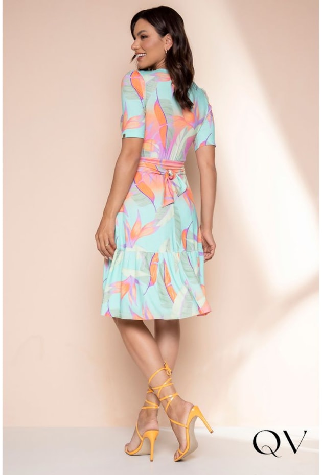 VESTIDO VISCOLYCRA ESTAMPA FLORAL AQUARELA - LEKAZIS VESTIDO VISCOLYCRA ESTAMPA FLORAL AQUARELA - LEKAZIS