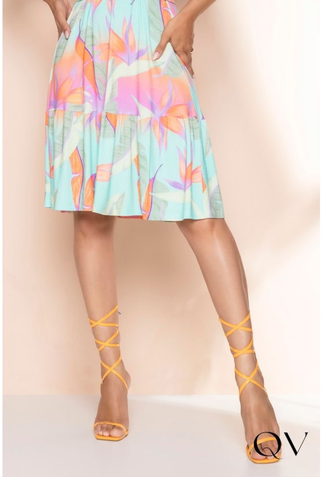 VESTIDO VISCOLYCRA ESTAMPA FLORAL AQUARELA - LEKAZIS VESTIDO VISCOLYCRA ESTAMPA FLORAL AQUARELA - LEKAZIS