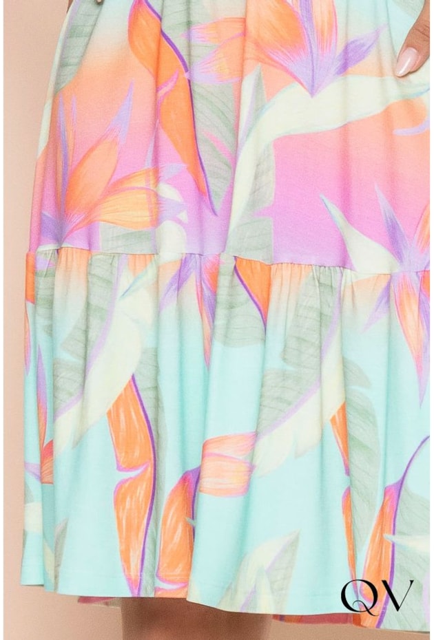 VESTIDO VISCOLYCRA ESTAMPA FLORAL AQUARELA - LEKAZIS VESTIDO VISCOLYCRA ESTAMPA FLORAL AQUARELA - LEKAZIS