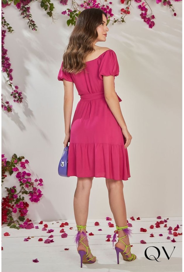 VESTIDO VISCOSE CIGANINHA FÚCSIA - JANY PIM VESTIDO VISCOSE CIGANINHA FÚCSIA - JANY PIM